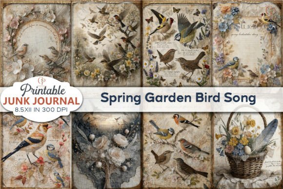 Download Spring Garden Bird Song Junk Journal - Spring Collection