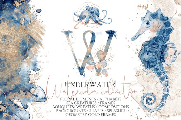 Download Underwater Watercolor Collection - Collection Collection