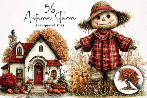 Download Autumn Farm PNG Clipart Bundle - Farm Collection