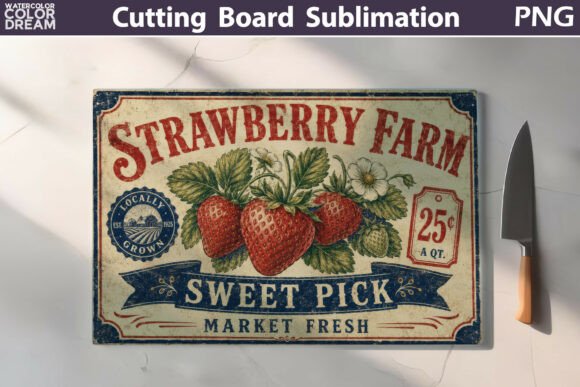 Download Vintage Strawberry Farm Art - Farm Collection