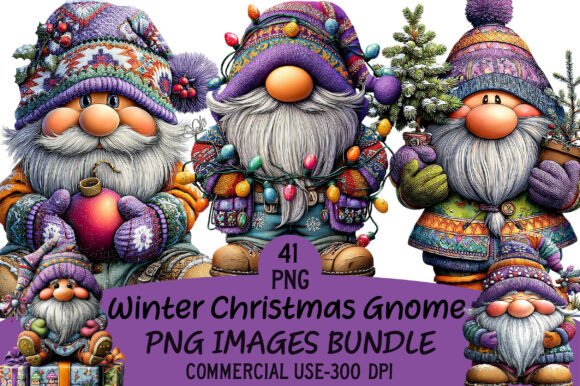 Download Winter Christmas Gnome Clipart Bundle - Gnome Collection