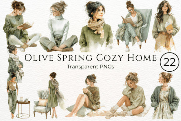 Download Olive Spring Cozy Home Clipart - Spring Collection