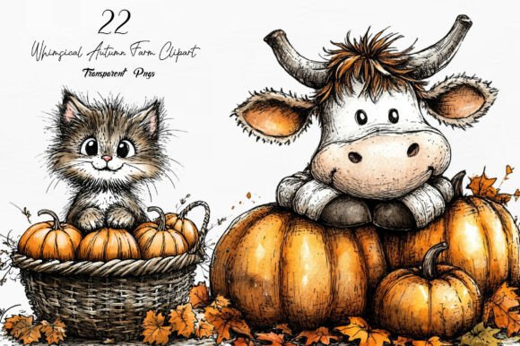 Download Whimsical Autumn Farm Clipart - Farm Collection
