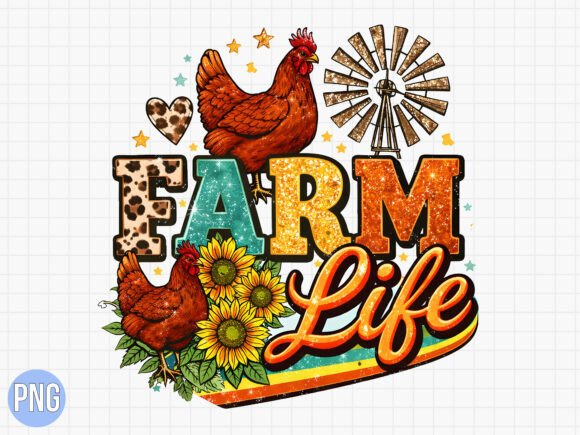 Download Vintage Rooster Farm Life PNG T-SHIRT - Farm Collection